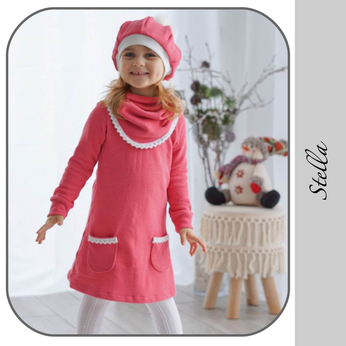 STELLA: ROBE EN MAILLE POUR LES FILLES - 74-158 - Sewando