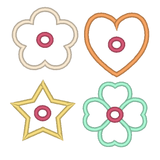 Ösen Stickdatei Herz Stern Kleeblatt Blume - Sewando