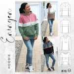 Schnittmuster Colorblocking Hoodie ENINGEN Gr. 34-56 : - Sewando