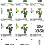 Stickdatei Set Osterglocken 2 Designs & Schhriftzug Frohe Ostern - Sewando