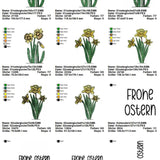 Stickdatei Set Osterglocken 2 Designs & Schhriftzug Frohe Ostern - Sewando