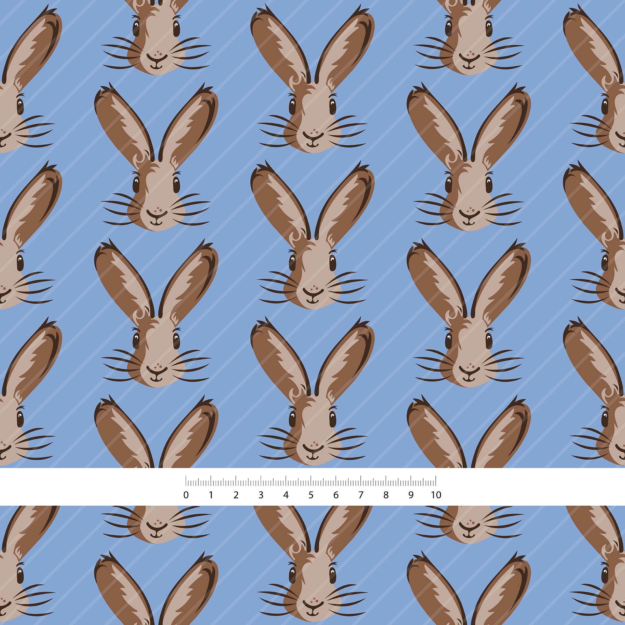 Stoffdesign - Osterhasen, Hasen in Blau - Sewando