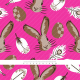 Stoffdesign – Osterhasen, Federn und Ostereier in Pink - Sewando