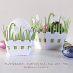 Plotterdatei 3D Frühlingskörbchen Osterkörbchen basteln - Sewando
