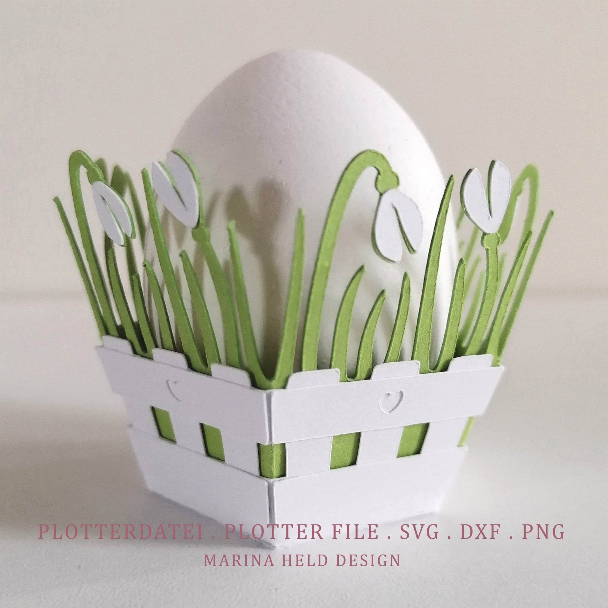 Plotterdatei 3D Frühlingskörbchen Osterkörbchen basteln - Sewando