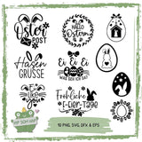 Plotterdateien Ostern Set – 10 witzige Designs mit Hasen, Eiern & Sprüchen - Sewando
