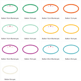 Stickdatei - ovale Buttons Rahmen mit Wellenrand in 7 Größen Applikation