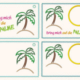 4x Stickdatei "Palme" ITH Mugrug und Schild