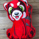 ITH Plüschtier „Panda rot“ | Für 16x26 Rahmen | In-the-Hoop Plushie | Stickdatei | Embroidery Design | alle Formate | Sofort-Download