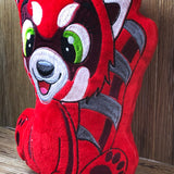 ITH Plüschtier „Panda rot“ | Für 16x26 Rahmen | In-the-Hoop Plushie | Stickdatei | Embroidery Design | alle Formate | Sofort-Download