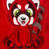 ITH Plüschtier „Panda rot“ | Für 16x26 Rahmen | In-the-Hoop Plushie | Stickdatei | Embroidery Design | alle Formate | Sofort-Download