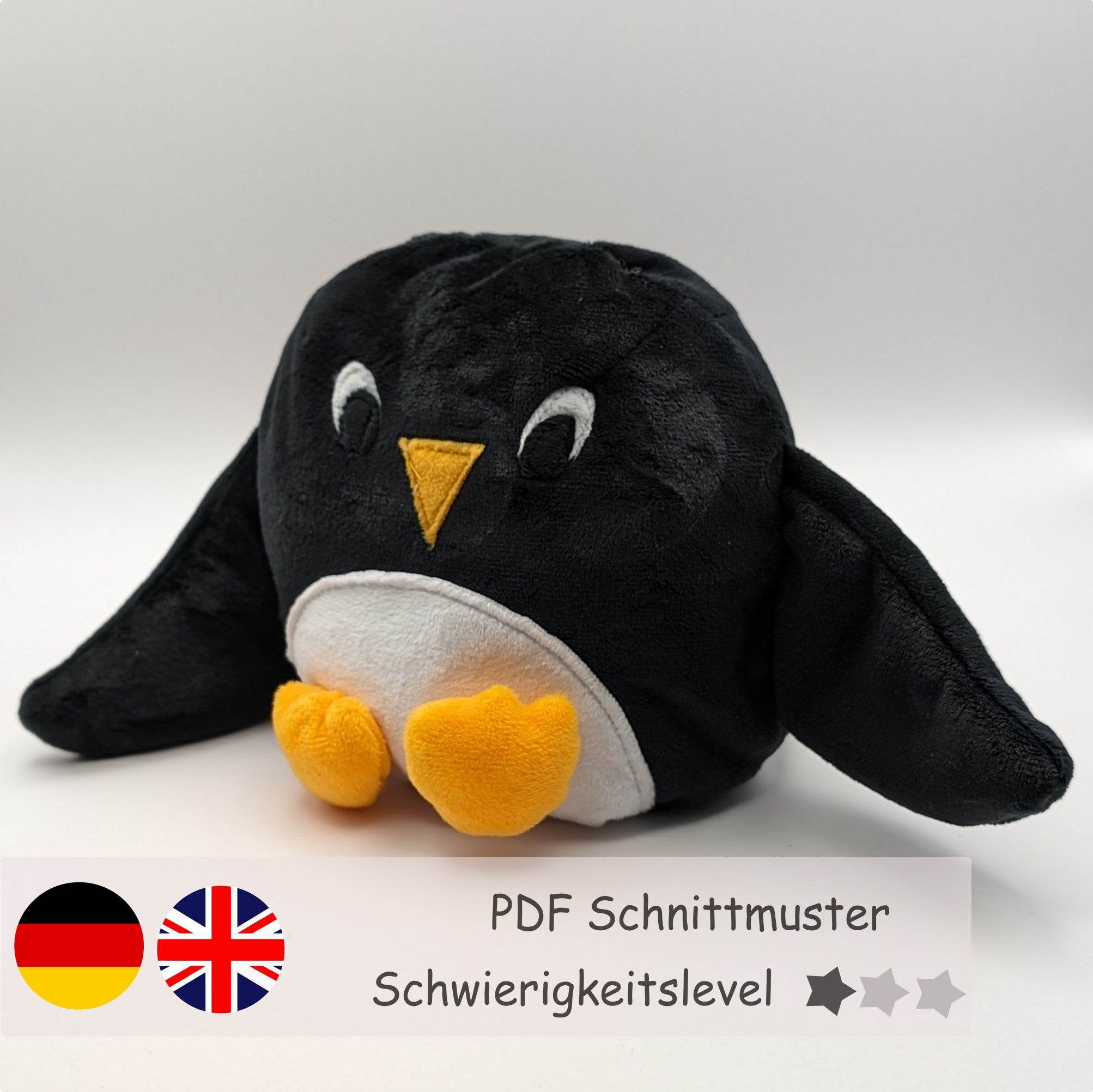 Wendekuscheltier Krempeltierseite Pinguin Level 1 - Nähanleitung und Schnittmuster - Sewando