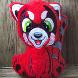 ITH Plüschtier „Panda rot“ | Für 16x26 Rahmen | In-the-Hoop Plushie | Stickdatei | Embroidery Design | alle Formate | Sofort-Download