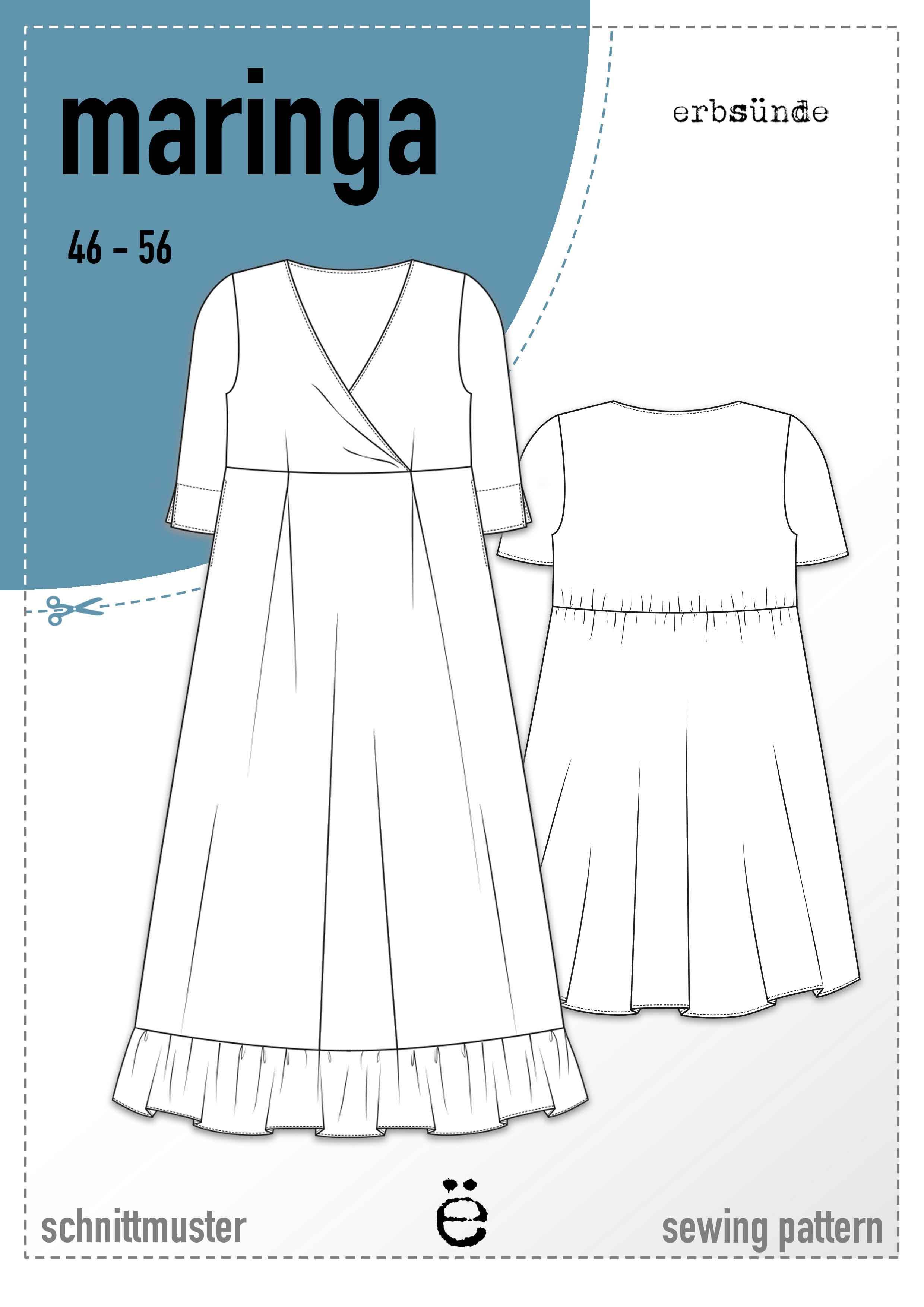 Schnittmuster Maxikleid Kleid MARINGA curvy (46-56) : - Sewando