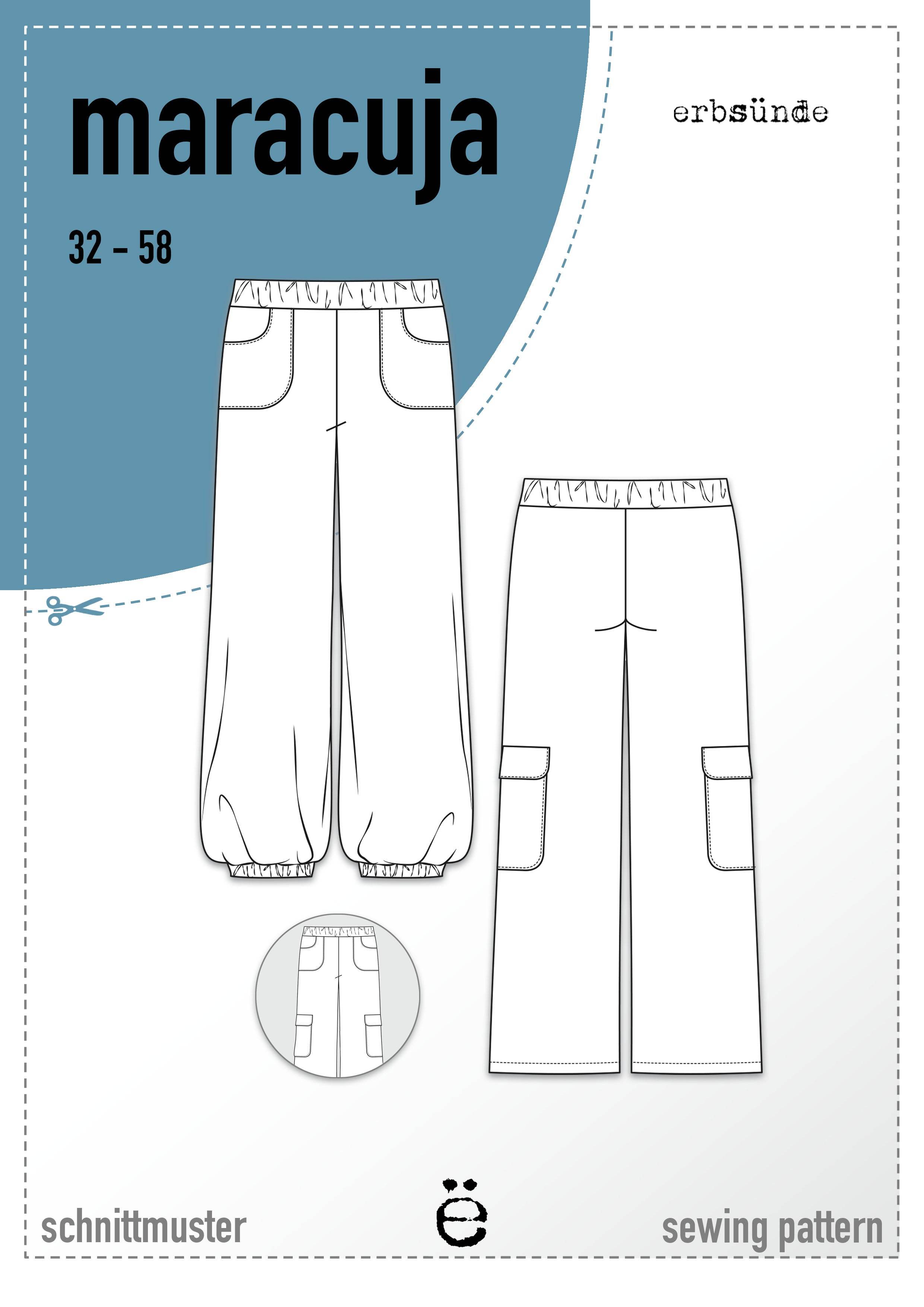 Schnittmuster Hose MARACUJA (32-58) : - Sewando