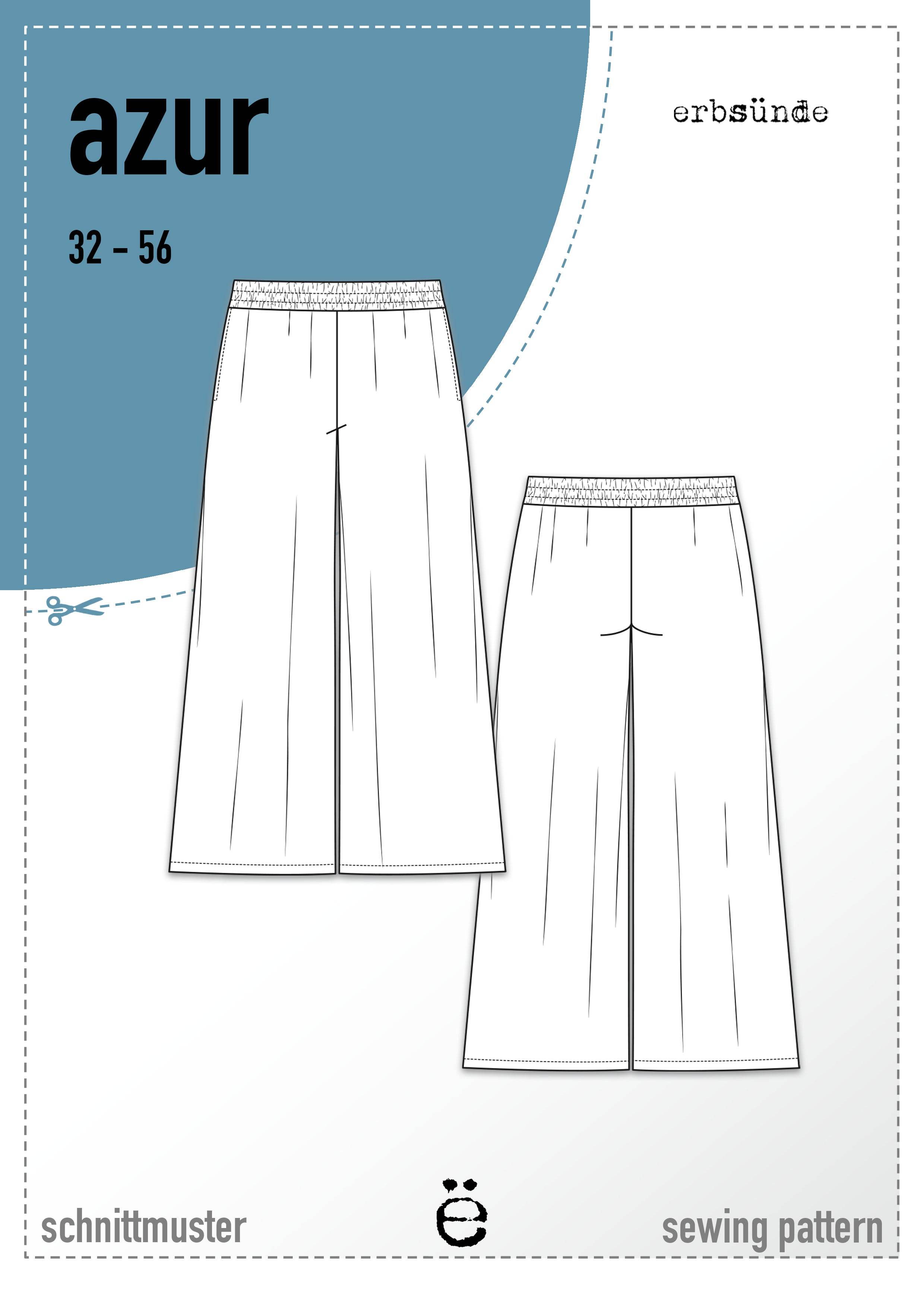 Schnittmuster Culotte Hosenrock AZUR (32-56) : - Sewando