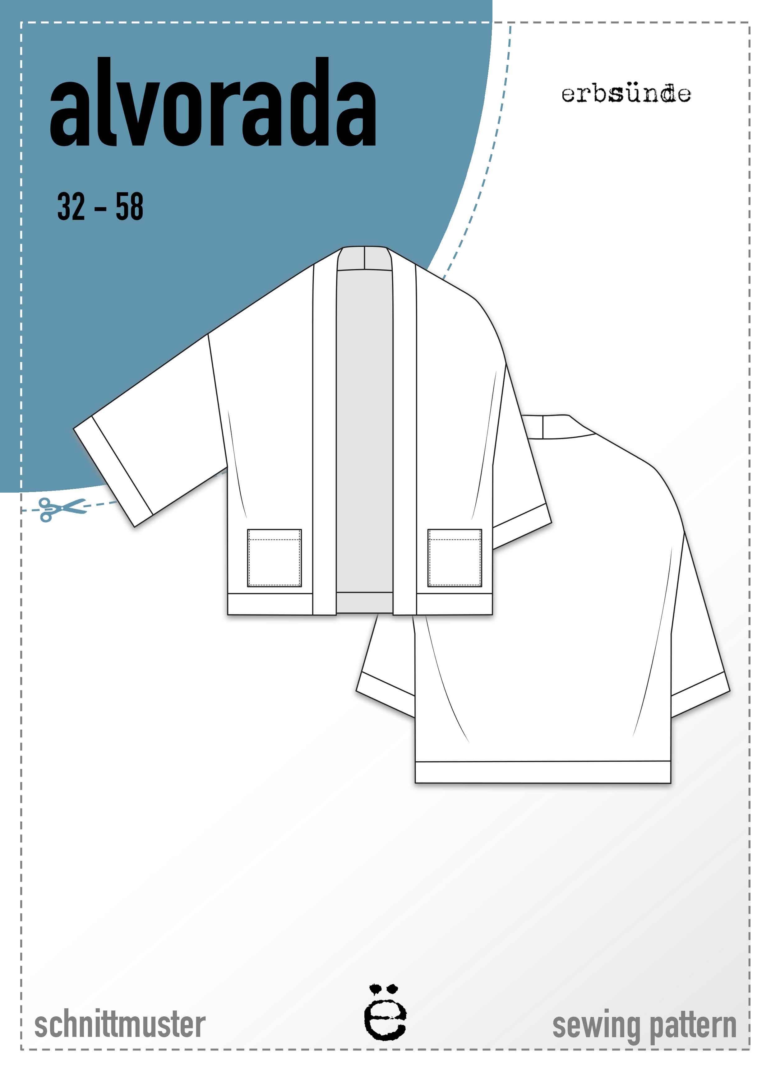 Schnittmuster Kimono Jacke ALVORADA (32-58) : - Sewando
