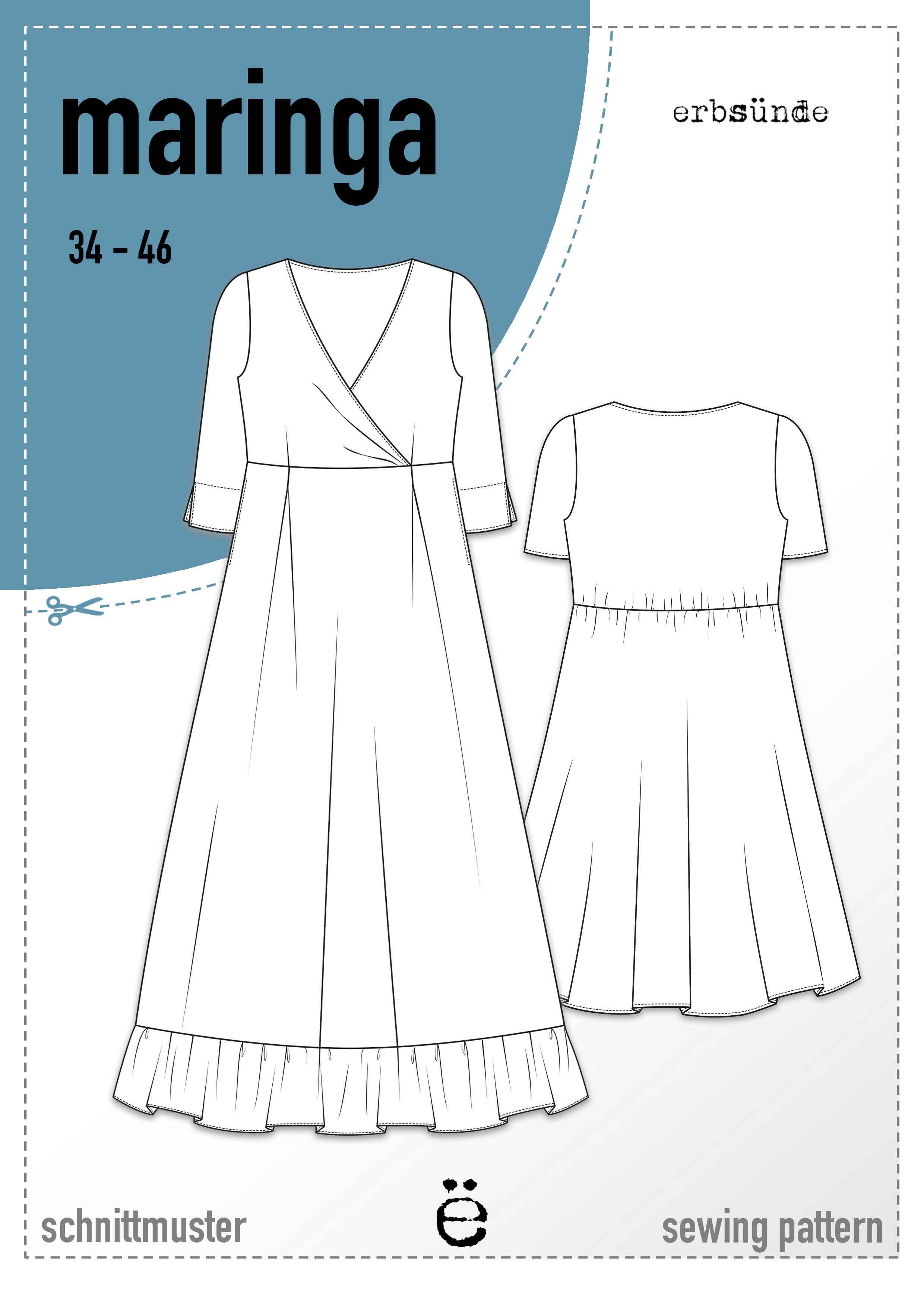 Schnittmuster Maxikleid Kleid MARINGA (34-46) : - Sewando