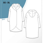 Schnittmuster Sweatmantel SUMARE (XXS-3XL) : - Sewando