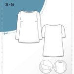Schnittmuster Uboot-Shirt MARINA (34-56) : - Sewando