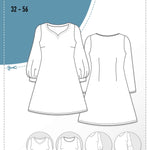 Schnittmuster Varianten-Kleid FLORIANA (32-56): - Sewando