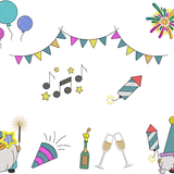 Stickdatei Set ITH Grußkarten Silvester Silvesterparty Gnom Happy New Year - Sewando