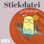 Kombipaket Schnittmuster Main PiniShirt Gr. 80-164 + Stickdatei Hello Summer - Sewando