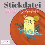 Kombipaket Schnittmuster Main PiniShirt Gr. 80-164 + Stickdatei Hello Summer - Sewando