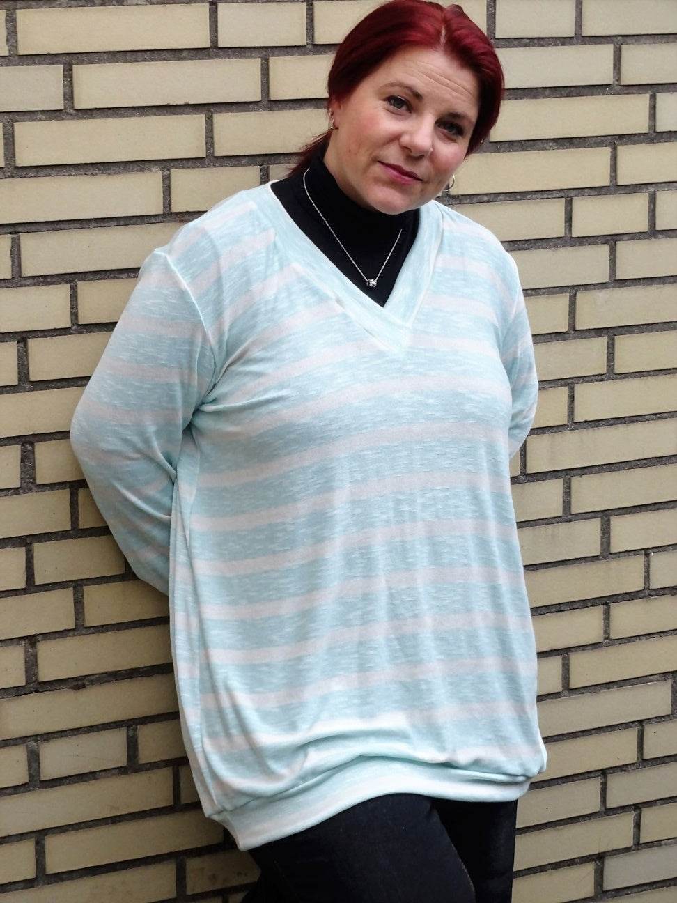 Basic-Pulli 'V-NECK' Schnittmuster+Nähanleitung Gr. 44 - 58 | BU 103-141 : - Sewando