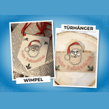 Stickdatei - Wimpel & Türhänger SANTA (in je 2 Größen) - Sewando