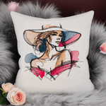 Frau Stickdatei, elegantes Skizzenportrait im Doodle-Style für deine Stickmaschine - Sewando