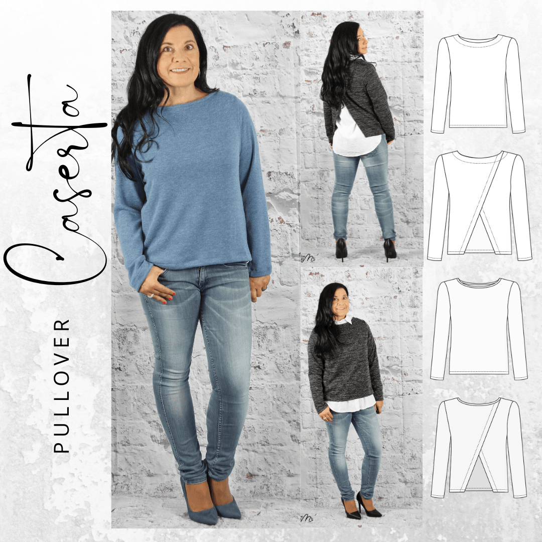 Schnittmuster Pullover CASERTA Gr. 32-56 : - Sewando