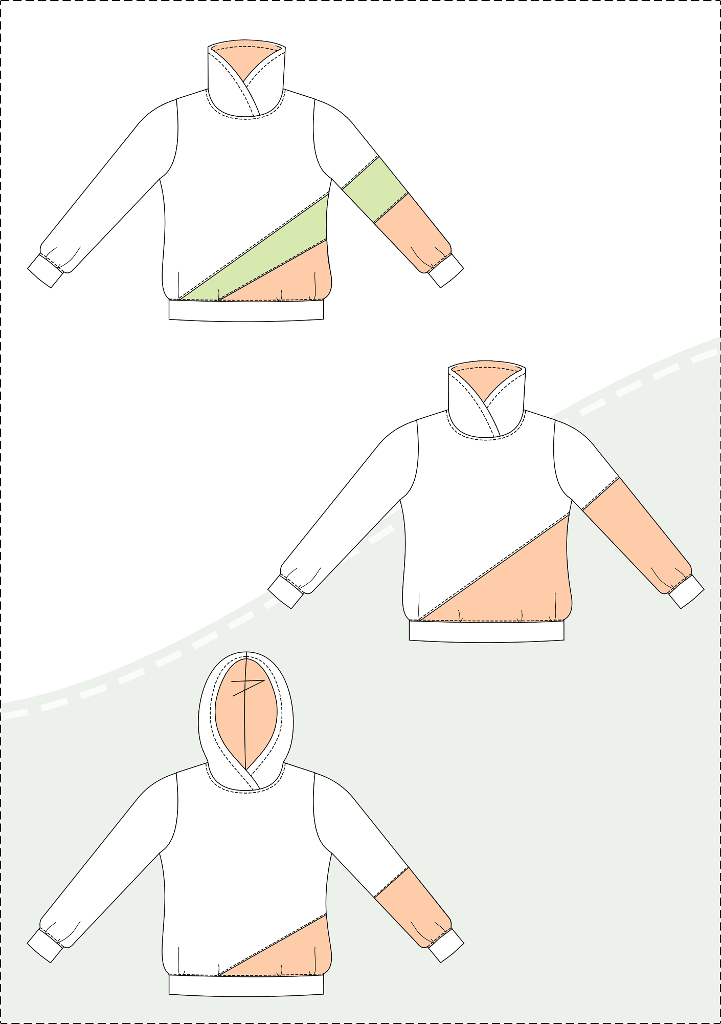 Pia – Kinderhoodie mit Teilungsnähten Gr. 86-158 - Sewando
