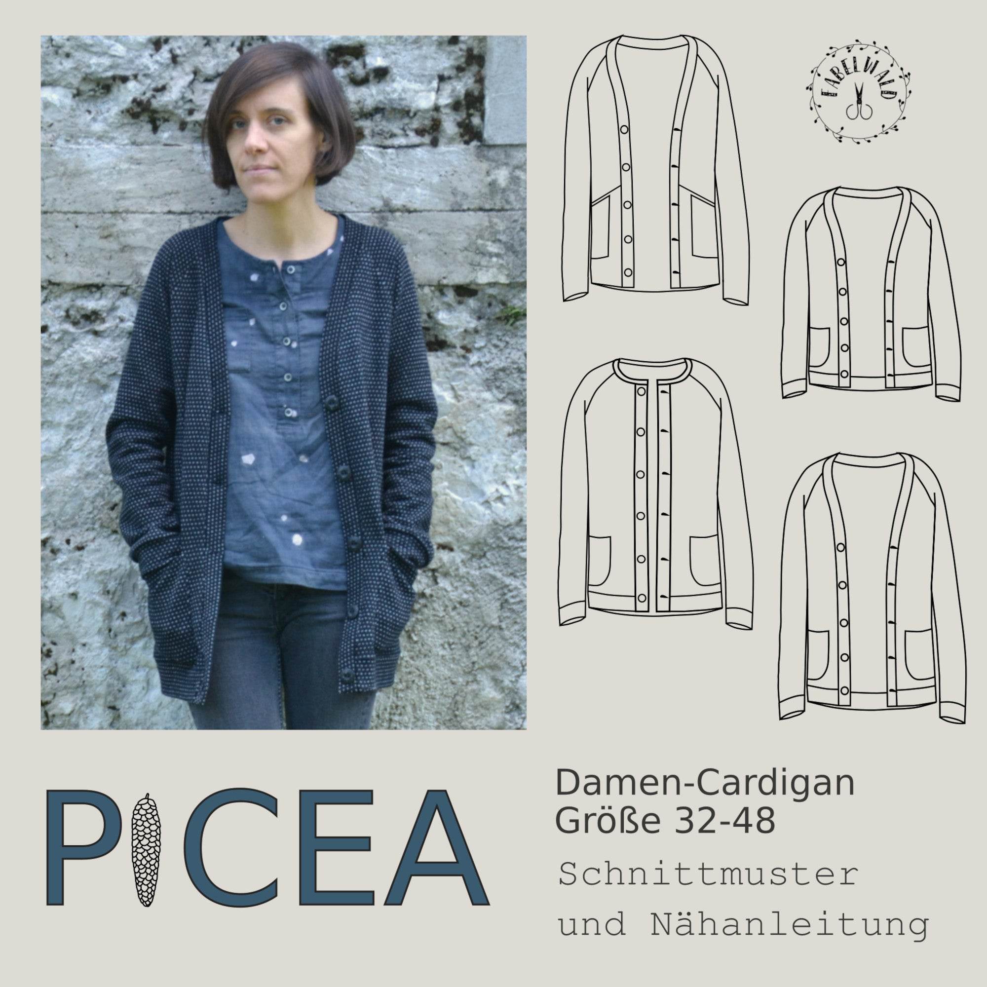 Schnittmuster CARDIGAN PICEA Gr. 32-48 - Sewando