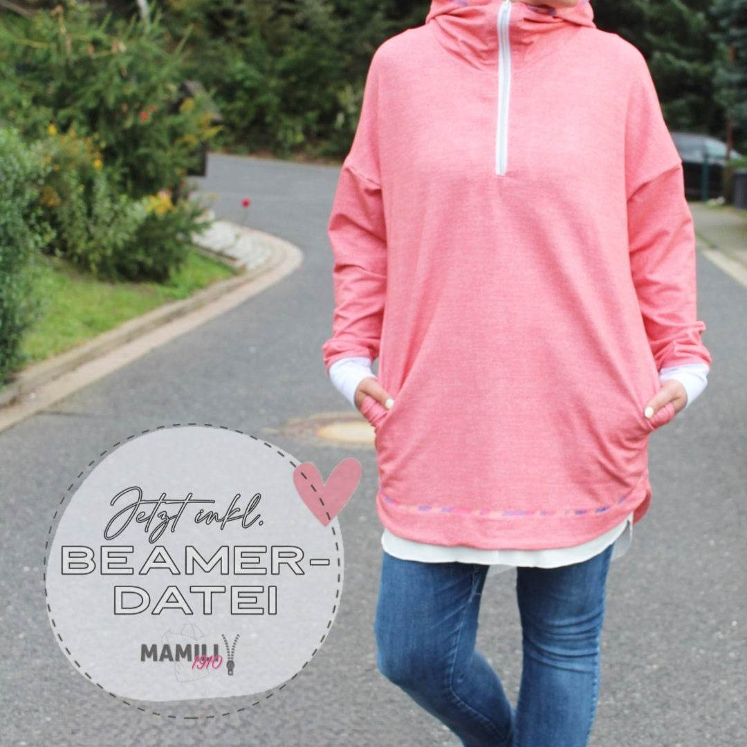 Oversize Hoodie Runa Gr. 32-56 inkl. Beamerdatei - Sewando