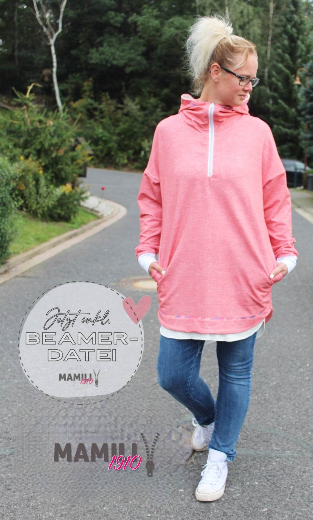 Oversize Hoodie Runa Gr. 32-56 inkl. Beamerdatei - Sewando