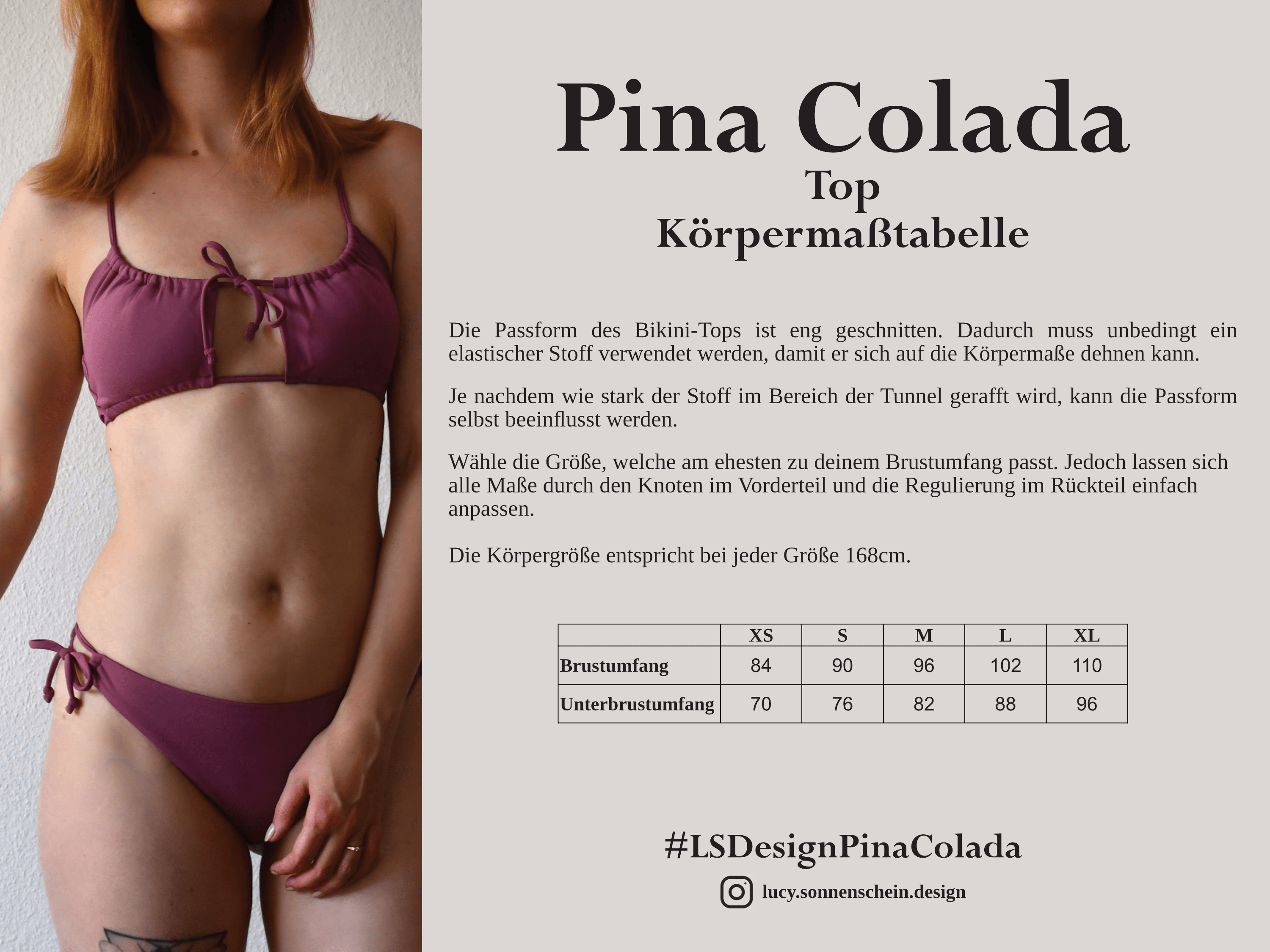 Bikini Top - Pina Colada - Schnittmuster - Gr. XS-XL : - Sewando