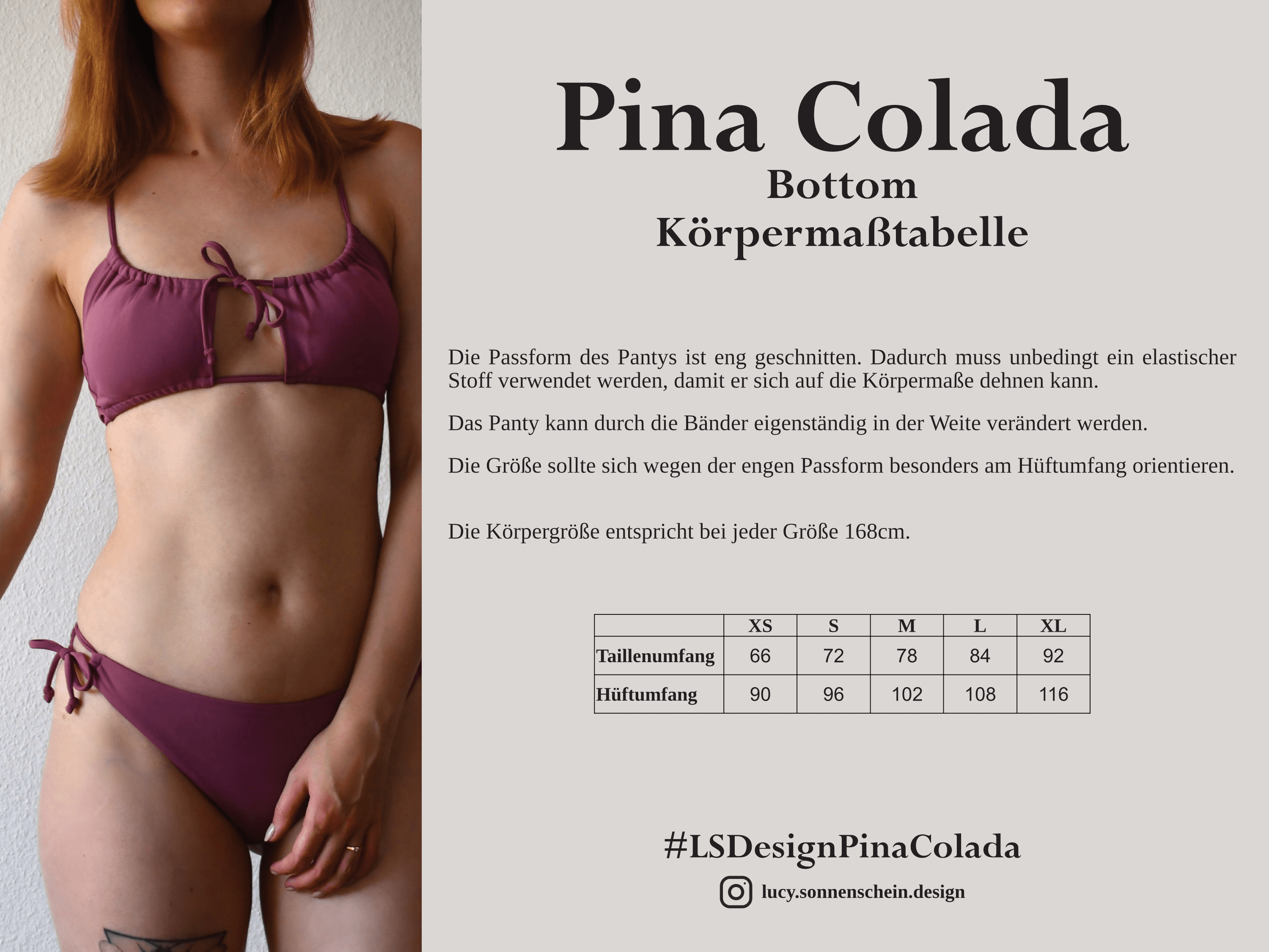 Bikini Set - Pina Colada - Schnittmuster - Gr. XS-XL : - Sewando