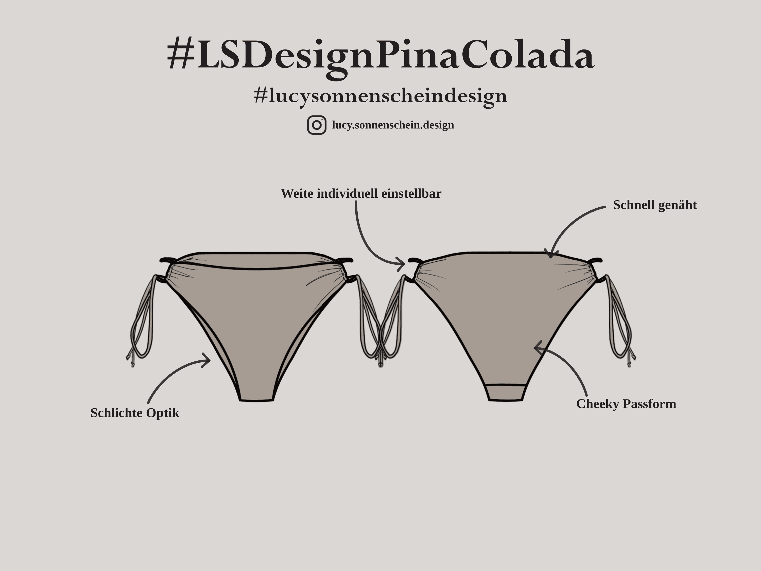 Bikini Set - Pina Colada - Schnittmuster - Gr. XS-XL : - Sewando