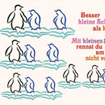 14x Stickdatei Pinguin mit Eisscholle Satinstick - Sewando