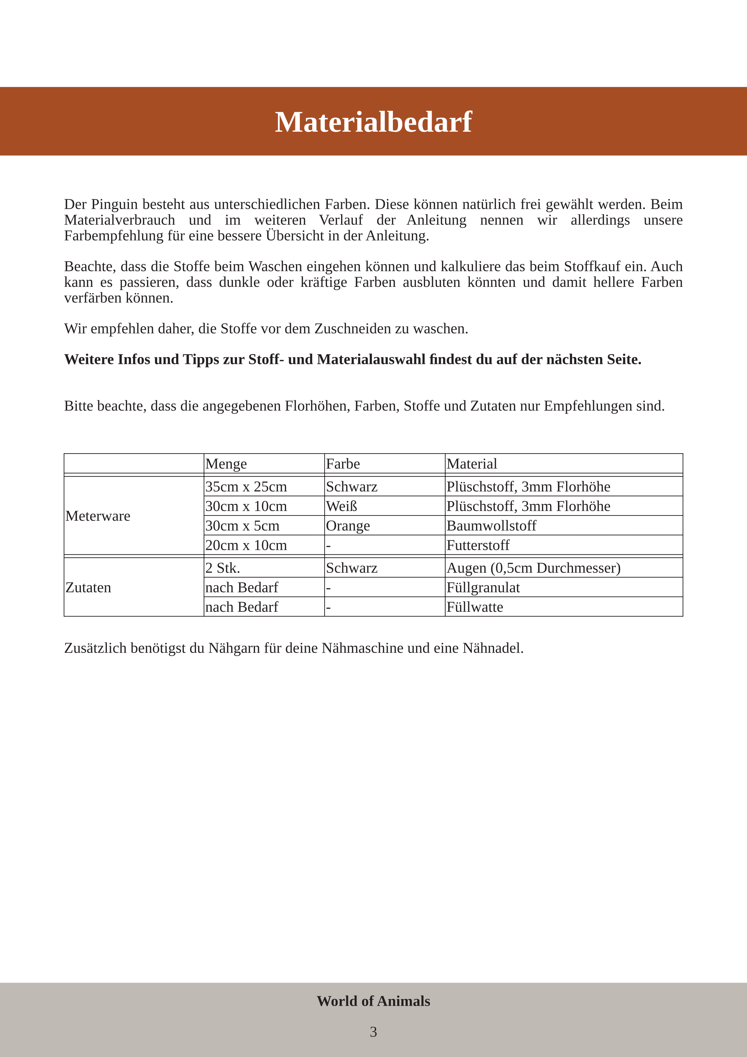 Pinguin Ava - PDF Schnittmuster und Nähanleitung - 15cm - Sewando