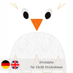 Stickdatei zum Wendekuscheltier Krempeltierseite Pinguin - Sewando
