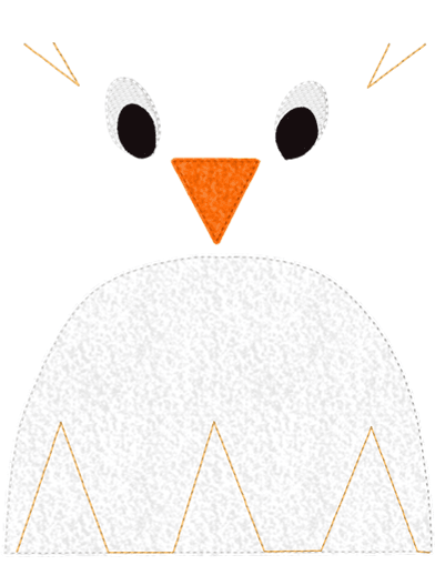 Stickdatei zum Wendekuscheltier Krempeltierseite Pinguin - Sewando