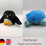 Starterset Wendekuscheltier Pinguin Level 1 und Schildkröte Level 3 - Sewando