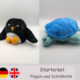 Starterset Wendekuscheltier Pinguin Level 1 und Schildkröte Level 3 - Sewando