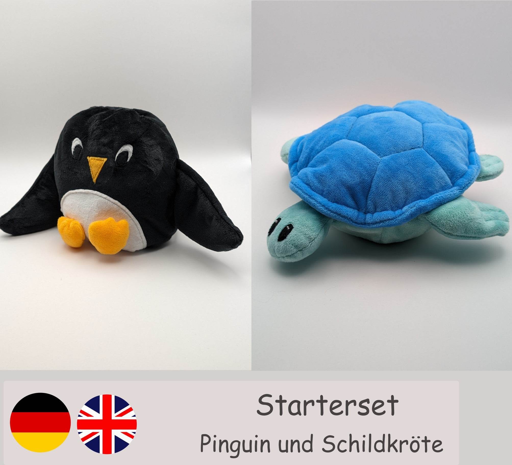 Starterset Wendekuscheltier Pinguin Level 1 und Schildkröte Level 3 - Sewando
