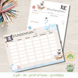 Stundenplan & Wochenplan für Kinder – PDF-Vorlage mit Insekten-Illustrationen zum Ausdrucken - Sewando