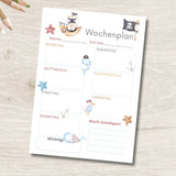 Stundenplan & Wochenplan für Kinder – PDF-Vorlage mit Insekten-Illustrationen zum Ausdrucken - Sewando
