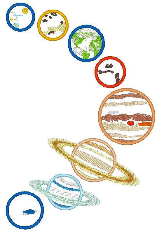 Stickdatei Planeten Weltall in 6 Größen - Sewando