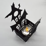 Plotterdatei Haus Gruselhaus Halloween Fledermaus Teelicht
